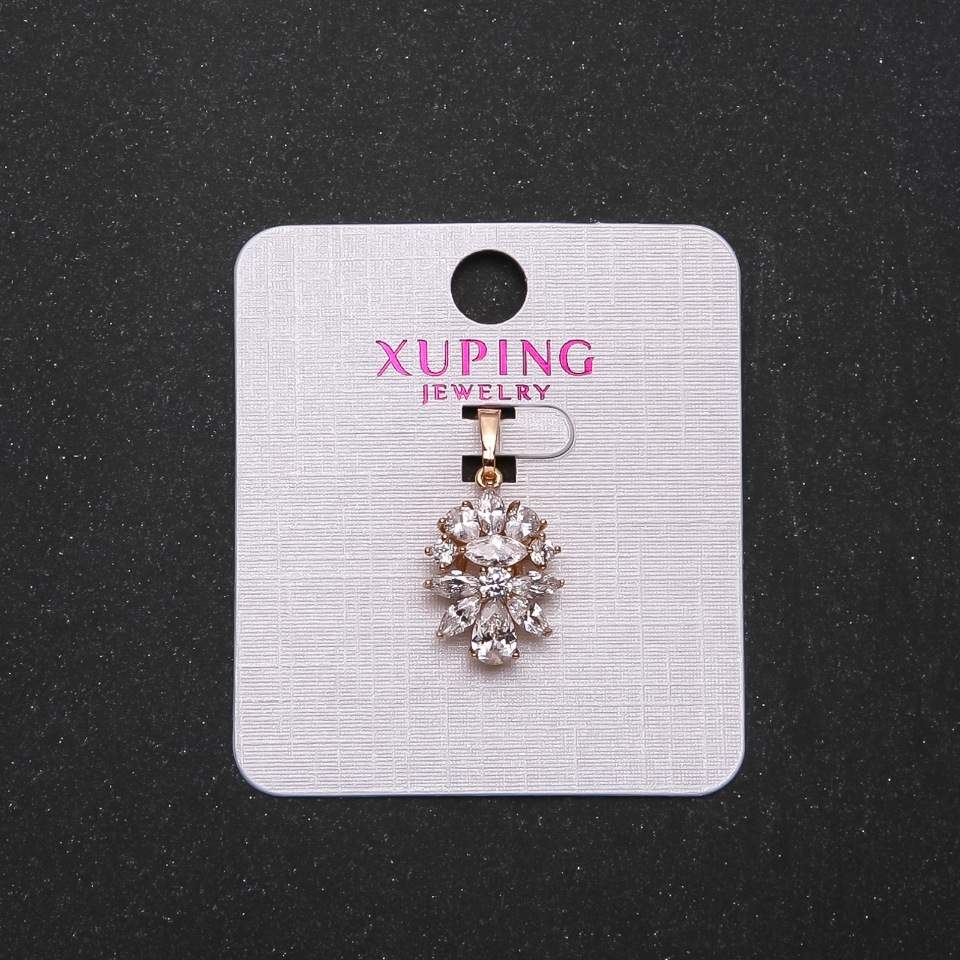 Přívěsek Xuping s bílými kameny, průměr 18×13 mm, délka 2,3 cm, zlatá barva
