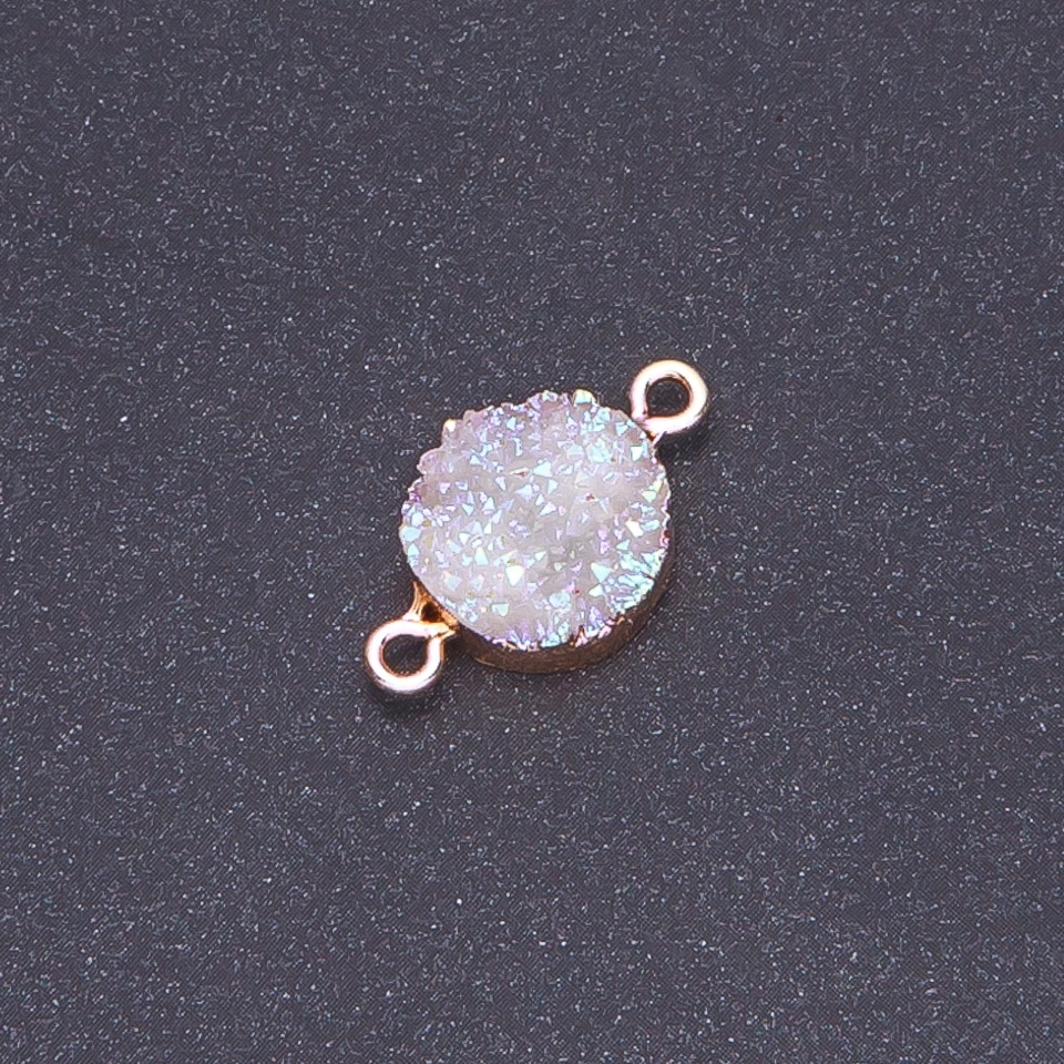 Конектор біла космос "Друза" акрил "золото", діаметр 14мм L3мм