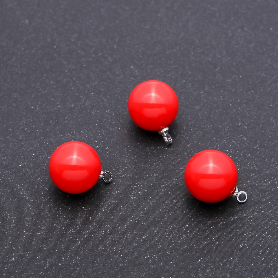 Přívěsek korálek Mallorca oranžový, průměr 12 mm, 1 ks