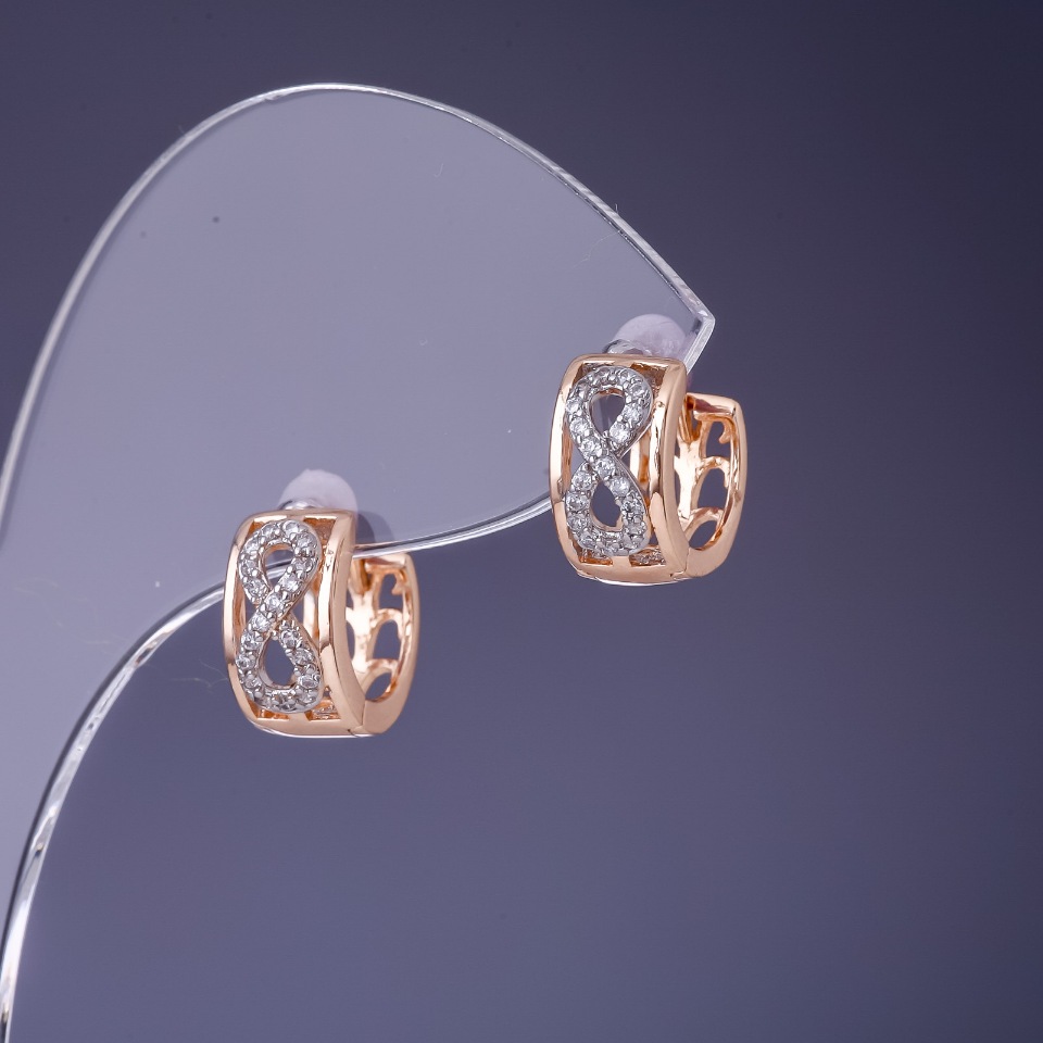 Náušnice Xuping Nekonečno 12×6 mm pozlacení 18K