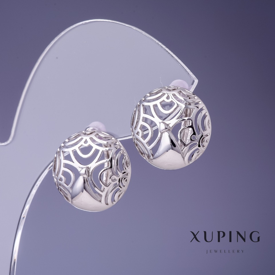 Náušnice Xuping 15 mm rhodium
