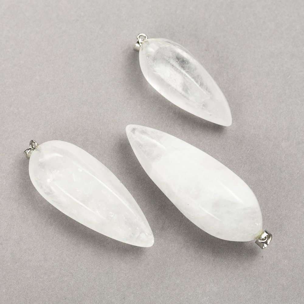 Přívěšek z přírodního kamene horský křišťál 50 × 20 mm (±)