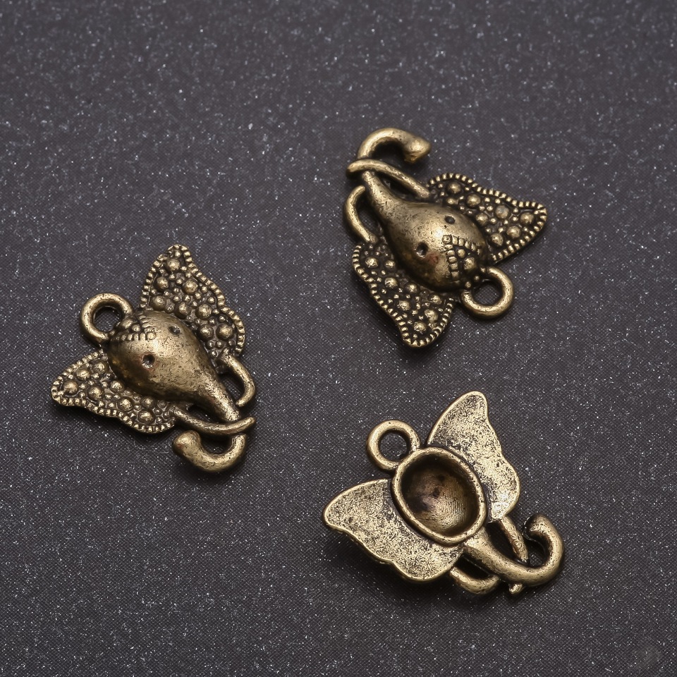 Přívěšek Slon bronzový, průměr 16×15 mm, průměr 20 mm, balení 24 ks