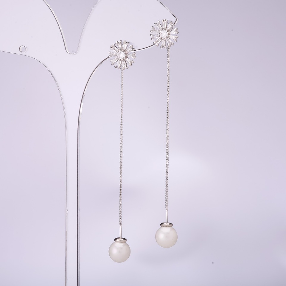 Dlouhé náušnice pecky série 925 Mallorca, tloušťka 10 mm, délka 80 mm