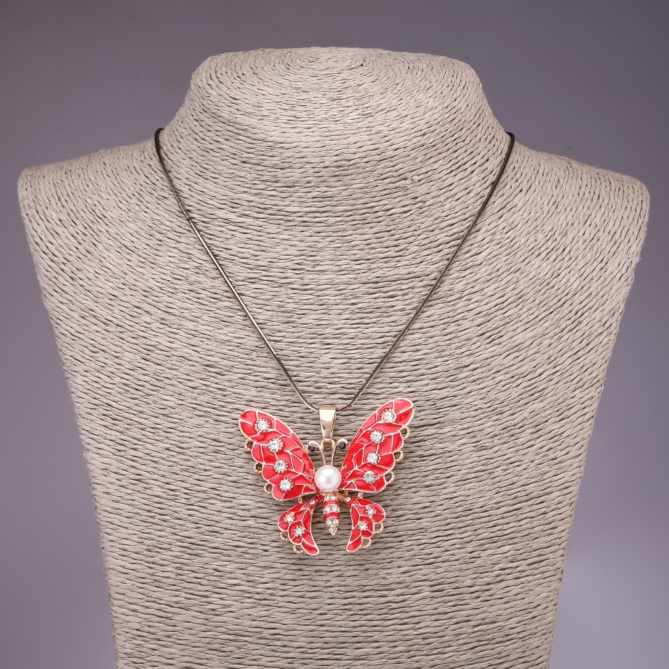 Přívěšek «Motýl» na dlouhém řetízku «černé zlato», průměr 44×50 mm, délka 85 cm