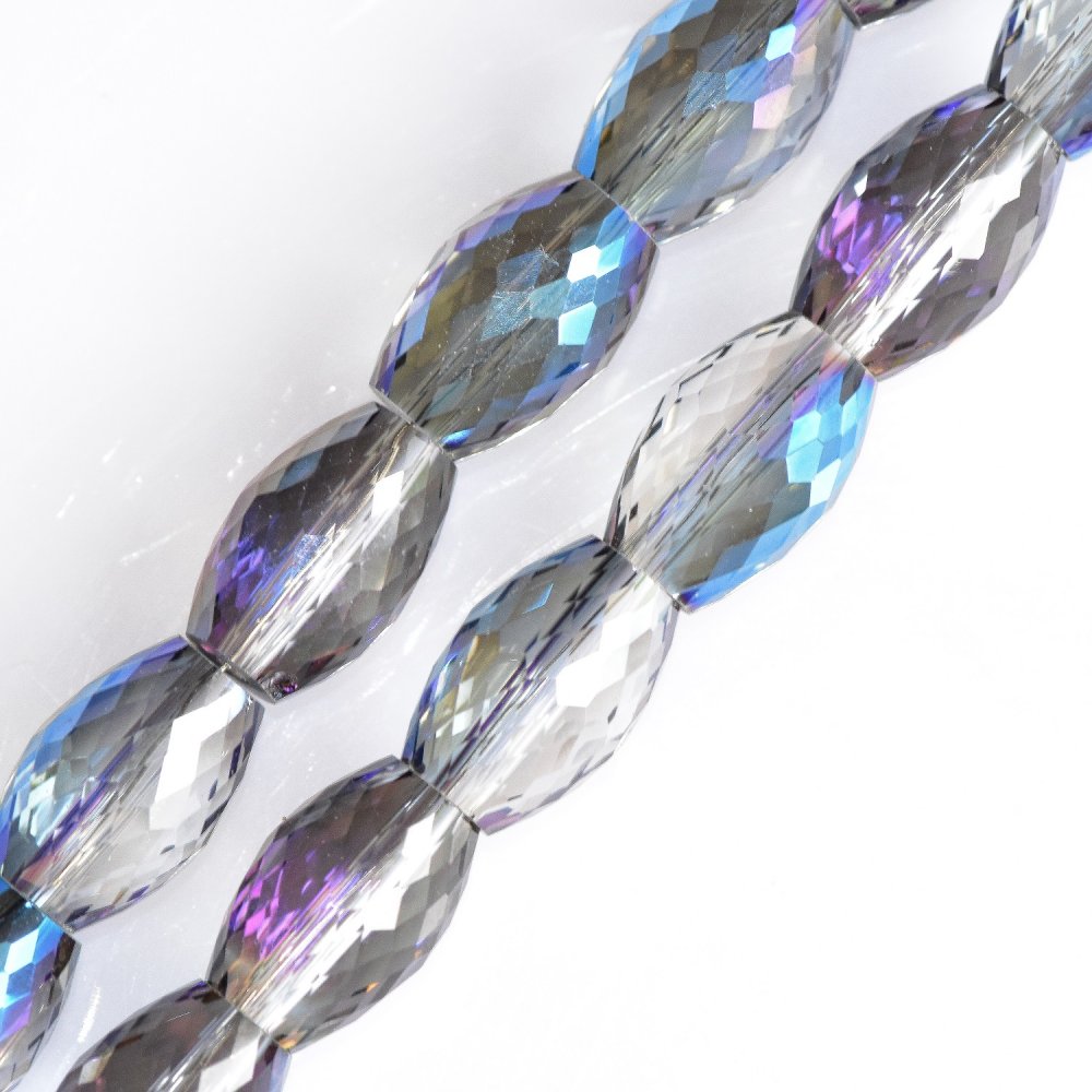 Křišťálové granované korálky modré s nástřikem