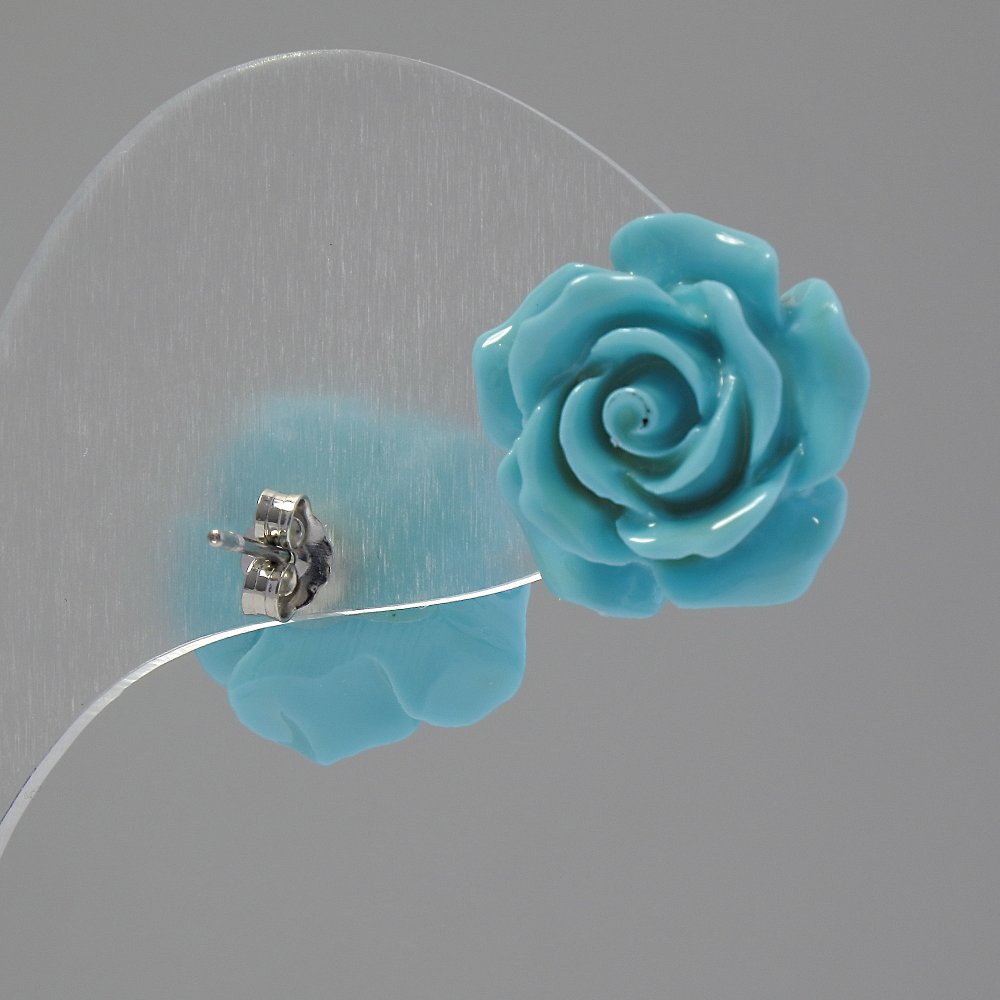 Náušnice šroubkové „Růže mini-1,5“ z červené polymerní hlíny, kov pod „stříbro“ cca 15 mm