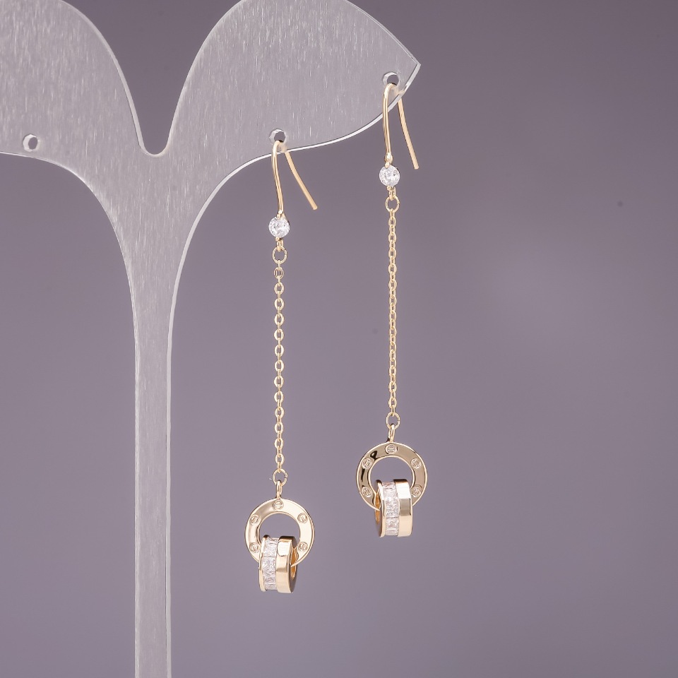 Náušnice visací 4×60 mm zlaté barvy