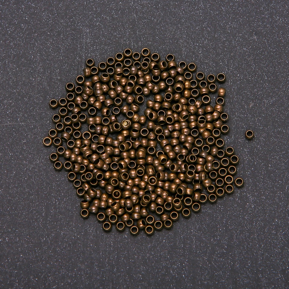 Фіксатори кримпи "захипи", діаметр 2, 5мм, колір металу "бронза" 6грам