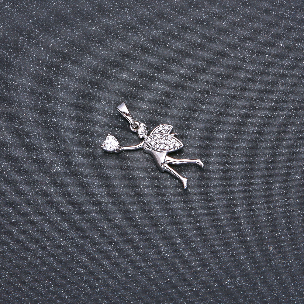 Přívěsek Xuping rhodiovaný s bílým kamenem a krystaly 27 × 22 × 17 mm +