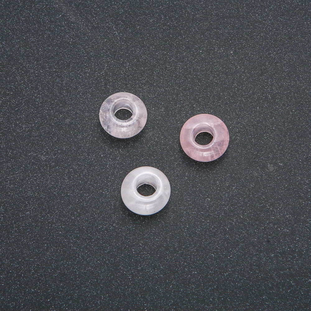 Korálek Pandora z přírodního kamene růžový křemen 14×7 mm, průměr dírky 5,5 mm+