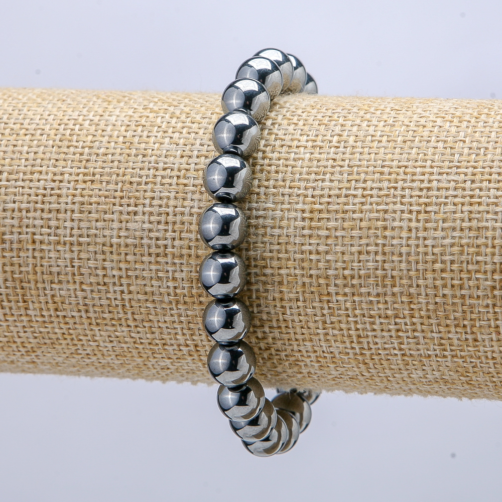 Náramek na gumičce z terahertzového materiálu, průměr 8 mm, délka 18 cm +