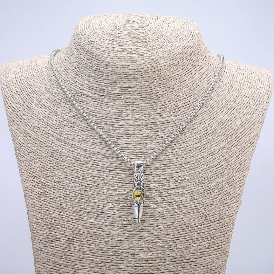 Přívěsek „Koule Oko draka“ 45×10 mm na řetízku, délka 70 cm, stříbrný kov