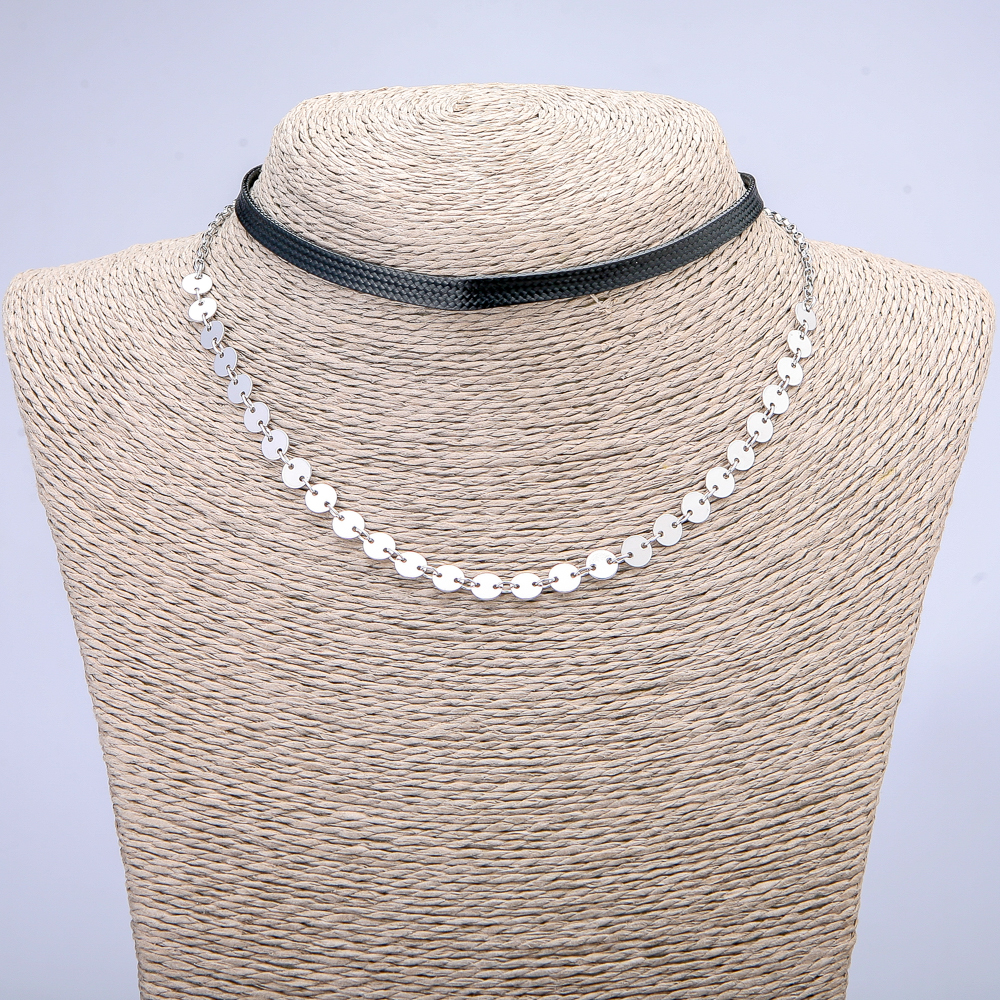 Choker Xuping rhodiová úprava a šňůra, tloušťka 5,5 mm, délka 31–39 cm