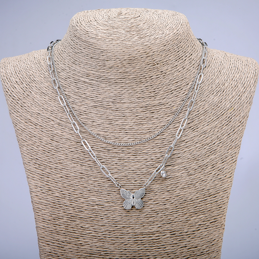 Ланцюжок Xuping з підвіскою і білою стразою Родій, товщина 4мм + - і 1, 7мм + -, довжина 46см +