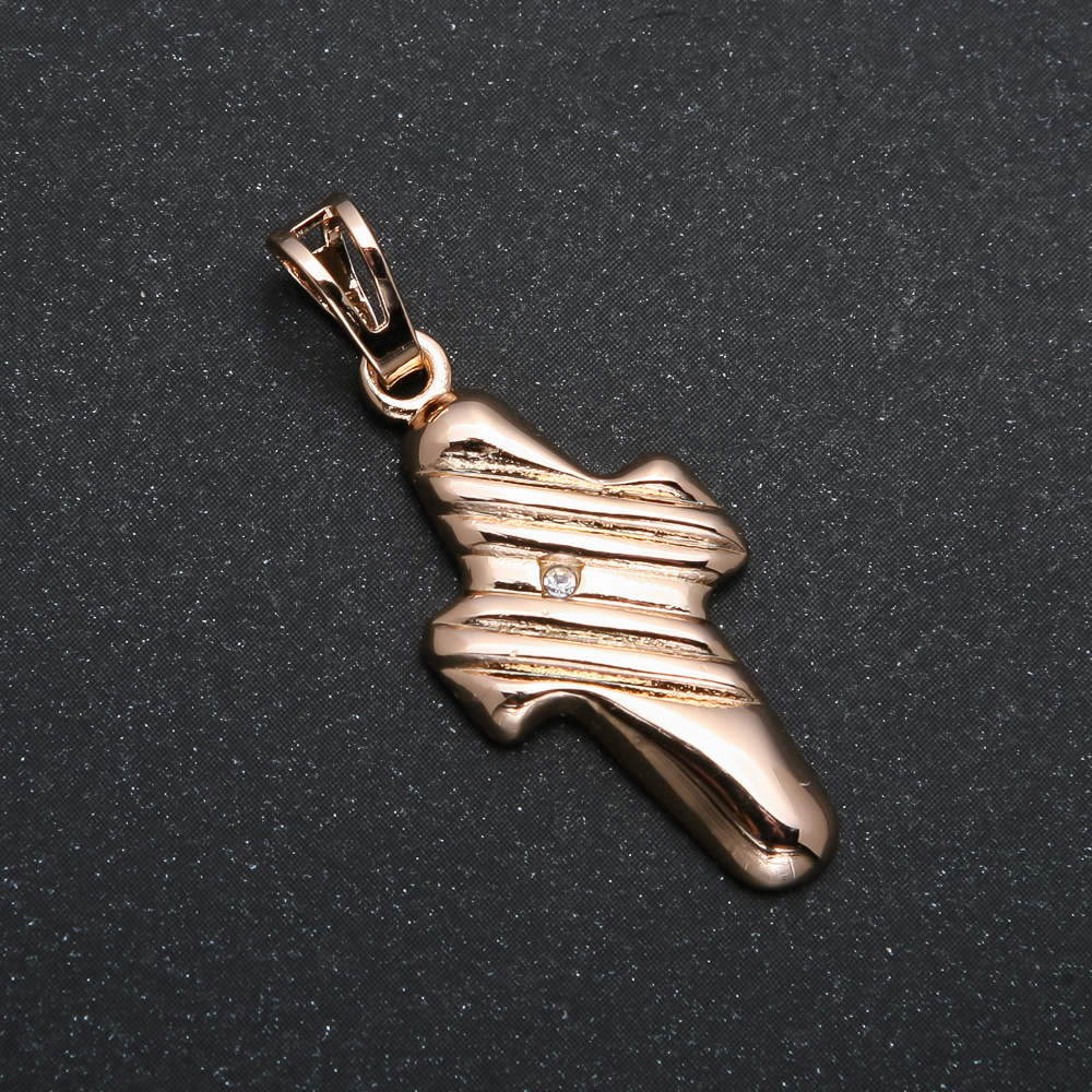 Přívěšek Xuping pozlacený 18K – kříž se bílou štrasou