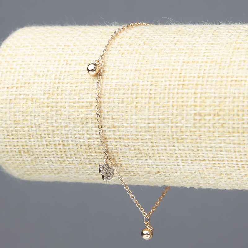 Náramek Xuping s pozlacením 18K a bílými kamínky, tloušťka 1,5 mm + -, délka 18–21 cm +