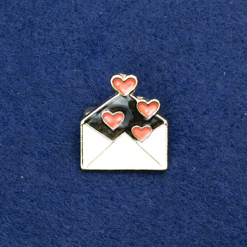 Brož Dopis zlatistý kov a smalt 20×24 mm +