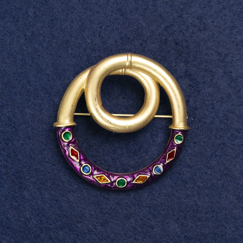 Brožka Akcent zlatistý kov a smalt 45 mm +