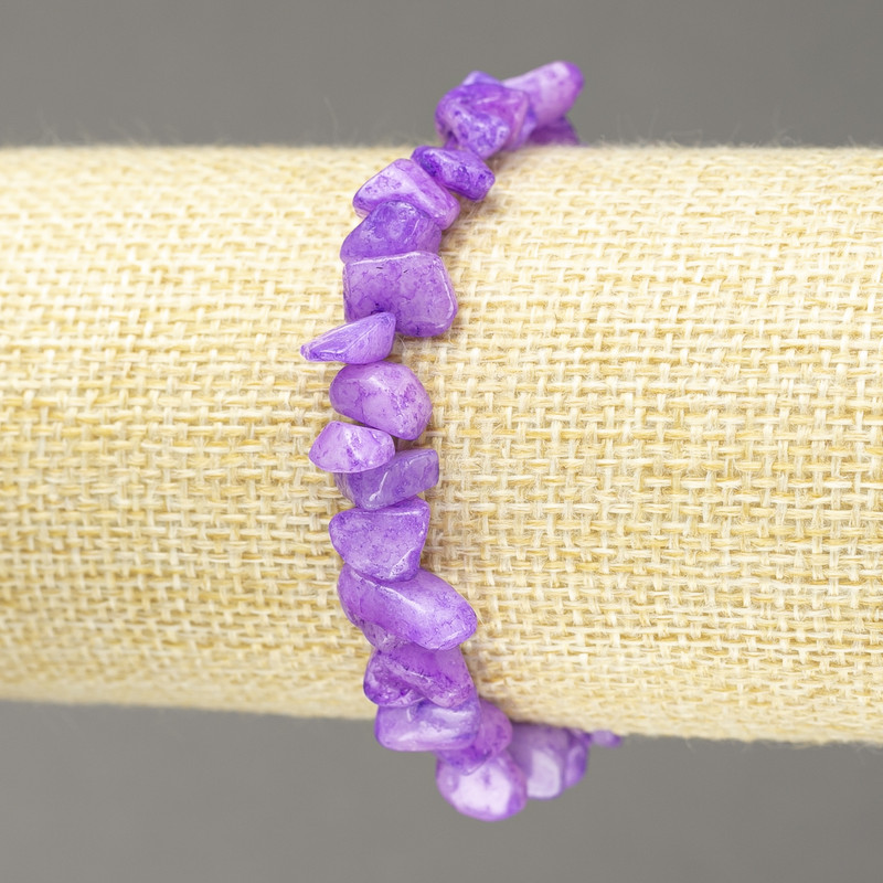 Náramek na gumičce z tónovaného křemene, drobné křemenné částečky, průměr 8 mm+