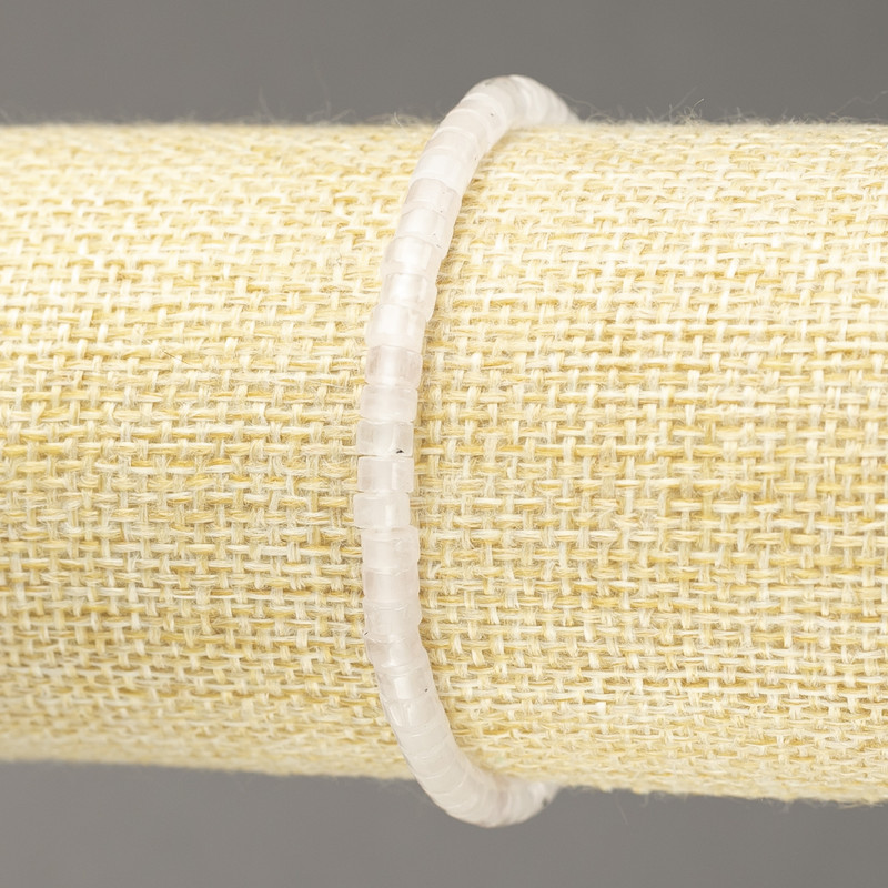 Náramek na gumičce z přírodního růžového křemene, rondelové korálky, průměr 4 × 2,5 mm, délka 18 cm