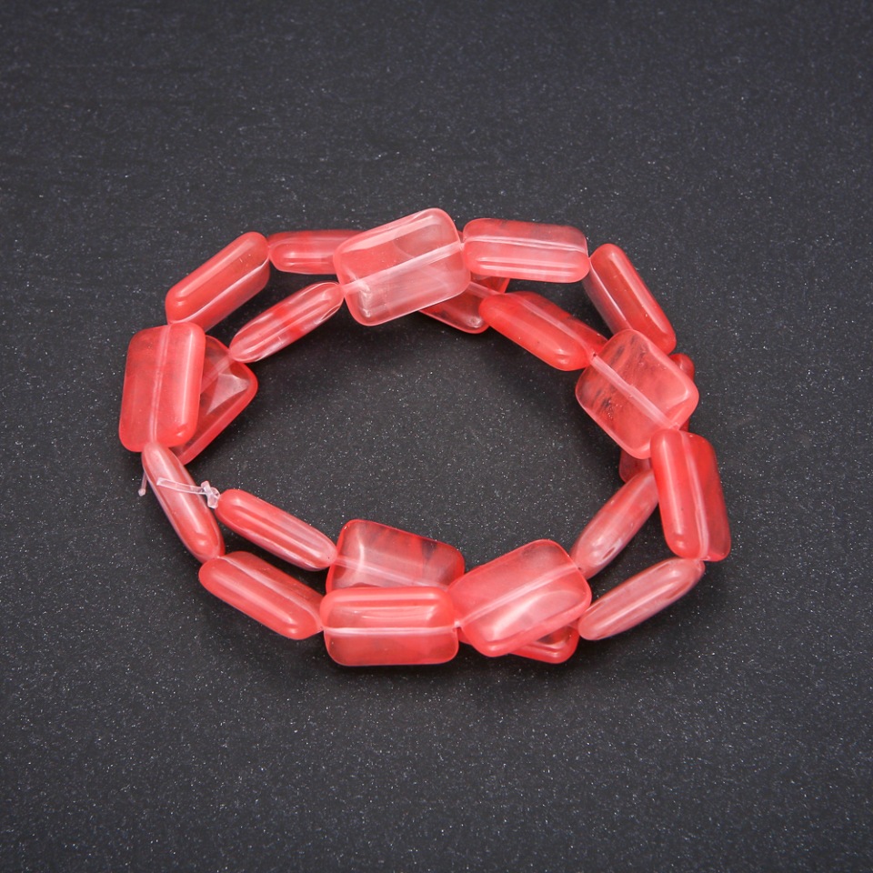 Korálky z přírodního kamene chalcedon, obdélníkový tvar, průměr 13×18 mm (+/-), délka 38 cm (+/-)