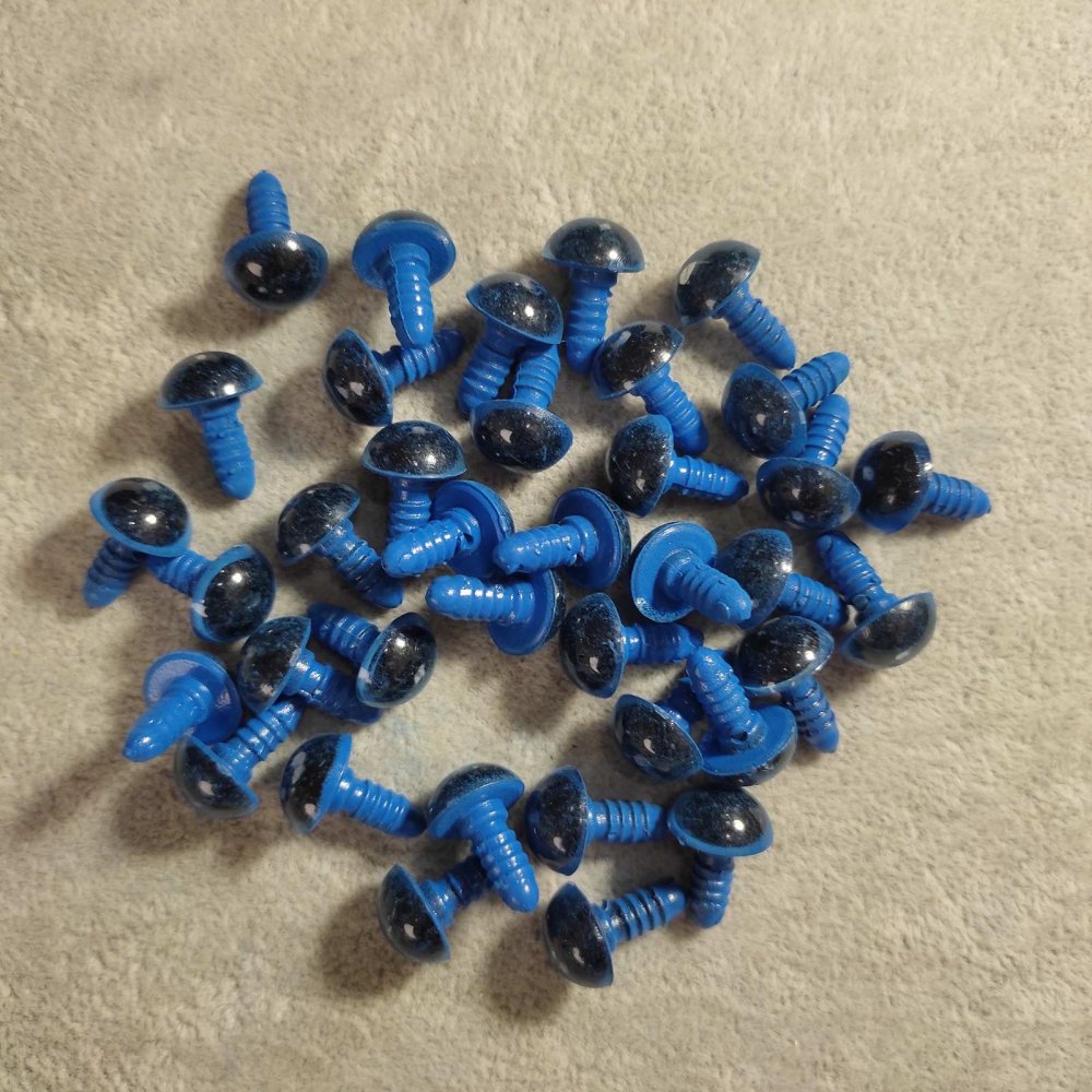 Příslušenství „Živé oči“ pro hračky, průměr 12 mm na závitu, barva modrá, 50 párů