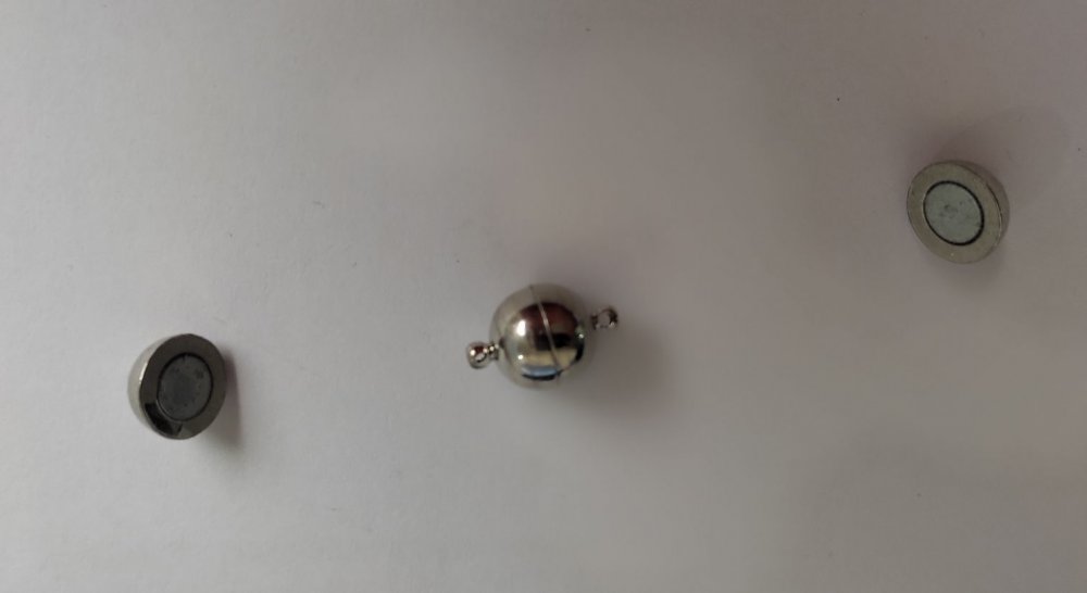 Magnetické zapínání pro bižuterii 15×10 mm, barva stříbrná, kov