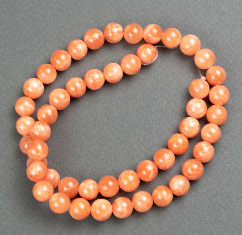 Korálky na niti Citrín (umělý akryl) hladká kulička, průměr 8,5 mm, délka 40 cm