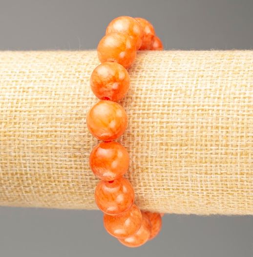 Náramek na gumičce z citrínu (umělý akryl), průměr 12,5 mm, délka 18 cm