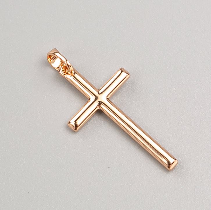 Přívěšek Xuping Kříž pozlacený 18K, průměr 30×16 mm+