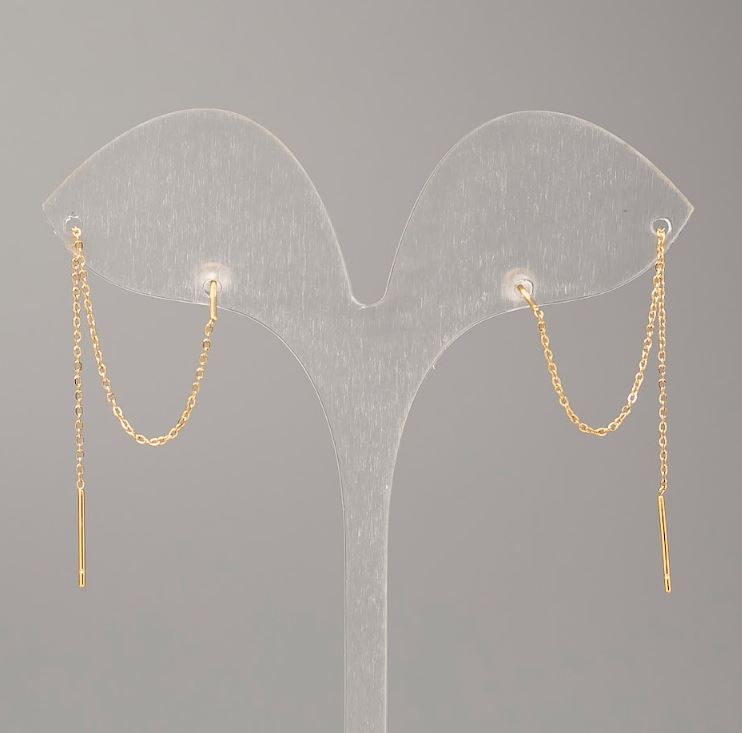 Náušnice peckové Xuping s pozlacením 18K, průměr 0,5 mm, délka 9 cm