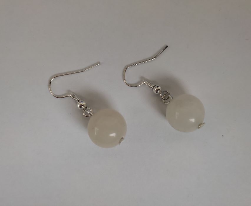 Náušnice Horský křišťál (umělý akryl), průměr 12 mm, délka 33 mm