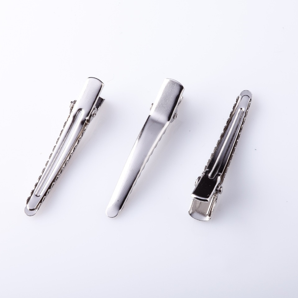 Cena za balení / 10 ks. Základna pro sponu do vlasů «krokodýlek» s ostrým hrotem 5 cm