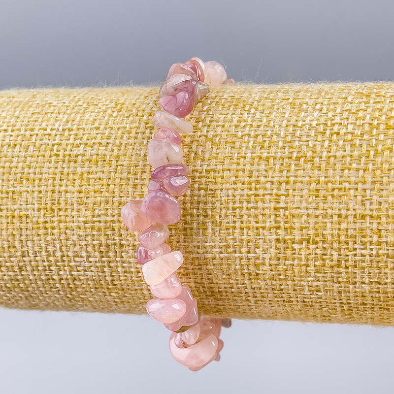 Náramek z turmalínového křemene, přírodní kámen – drobné kousky, průměr 8×3 mm, délka 18 cm (elastický)