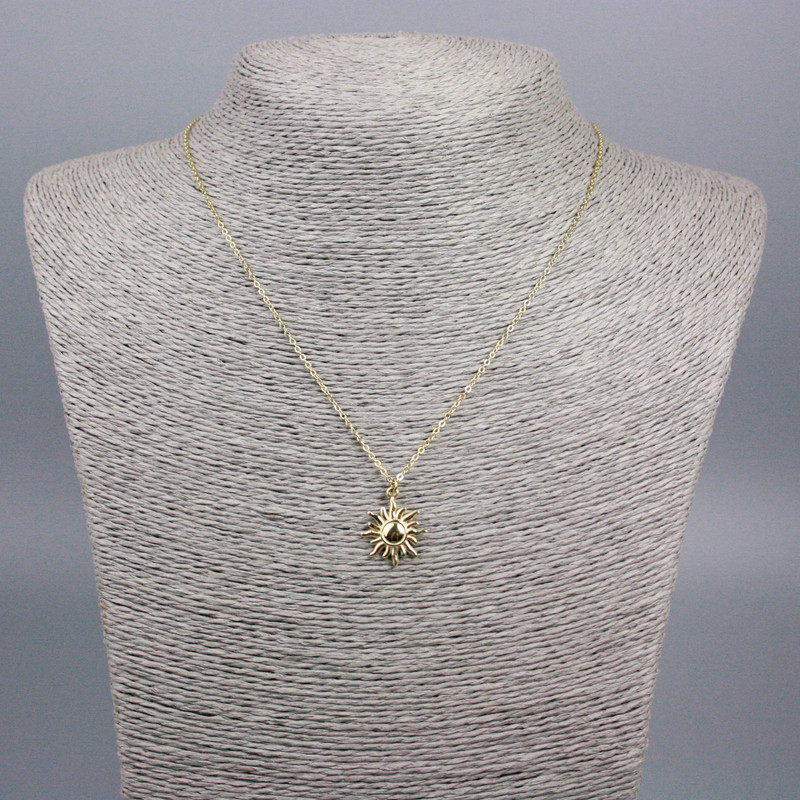 Řetízek Xuping pozlacený 18K s přívěskem Slunce, průměr 17×16 mm ±, s prodlužovacím řetízkem, délka 53 cm ±, tloušťka 1 mm ±