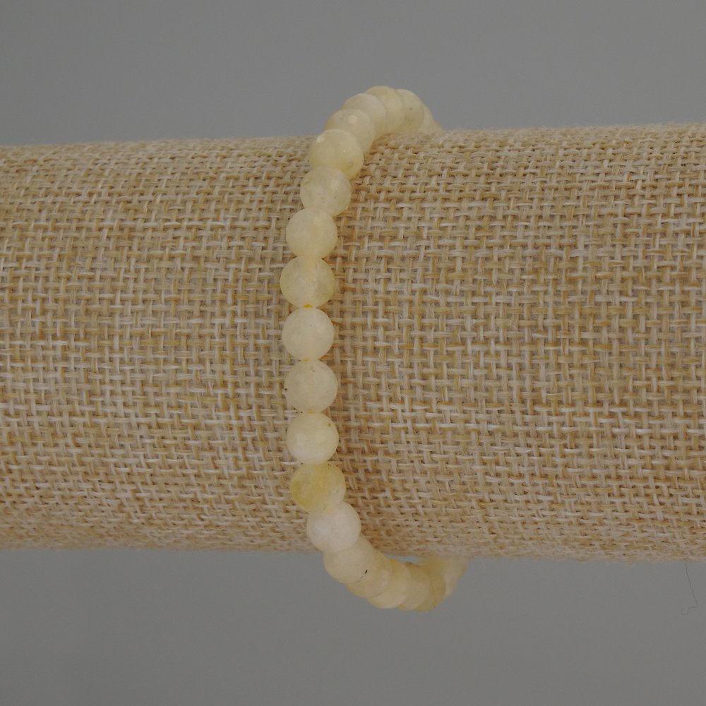 Náramek z citrínu, přírodní kámen, broušená kulička, průměr 6 mm, délka 18 cm (na elastické šňůrce)