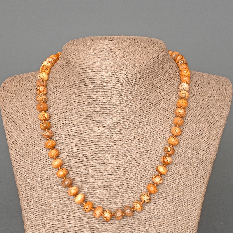 Náhrdelník z krajinového jaspisu, hladké rondely, průměr 9×7 mm, délka 49 cm ±