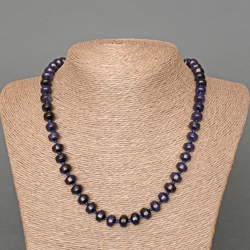 Náhrdelník z aventurínu «Noční Kaíra» 50 cm